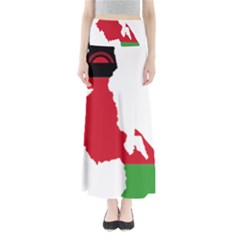 Malawi Flag Map Geography Outline Full Length Maxi Skirt