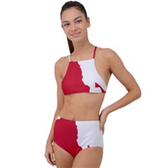 Malawi Flag Map Geography Outline High Waist Tankini Set by Sapixe