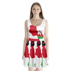 Malawi Flag Map Geography Outline Split Back Mini Dress  by Sapixe