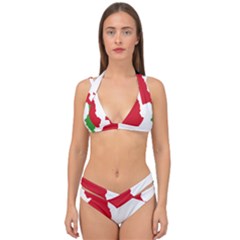 Malawi Flag Map Geography Outline Double Strap Halter Bikini Set by Sapixe