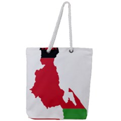 Malawi Flag Map Geography Outline Full Print Rope Handle Tote (large) by Sapixe