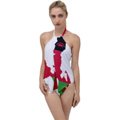 Malawi Flag Map Geography Outline Go With The Flow One Piece Swimsuit by Sapixe