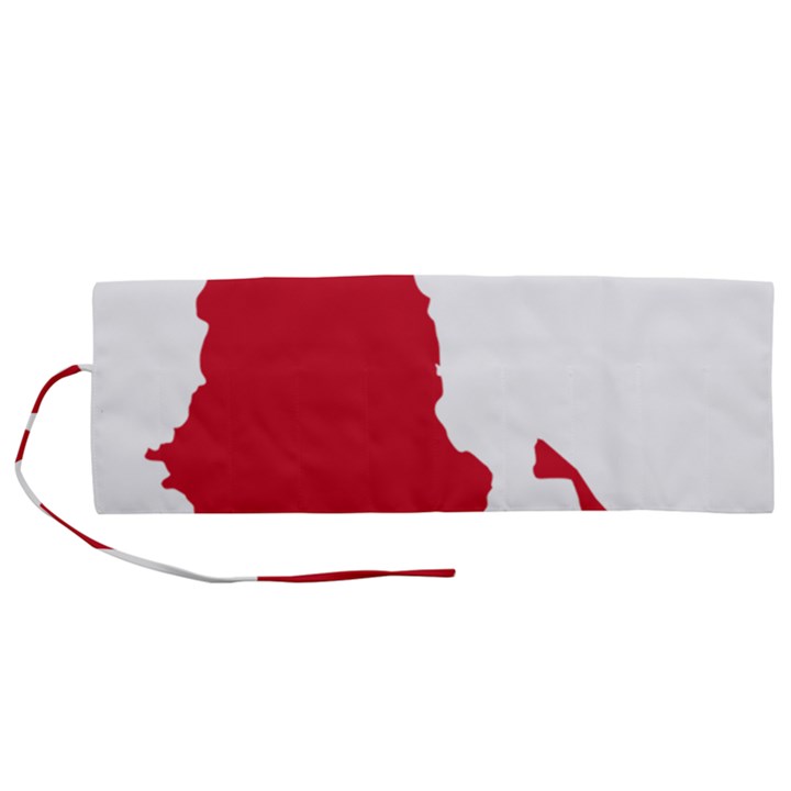 Malawi Flag Map Geography Outline Roll Up Canvas Pencil Holder (M)