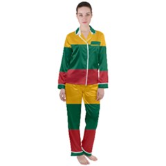 Lithuania Country Europe Flag Satin Long Sleeve Pyjamas Set by Sapixe