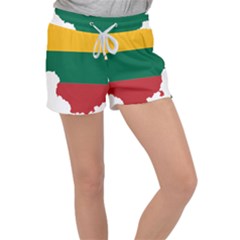 Lithuania Country Europe Flag Women s Velour Lounge Shorts by Sapixe