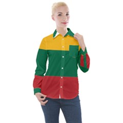 Lithuania Country Europe Flag Women s Long Sleeve Pocket Shirt