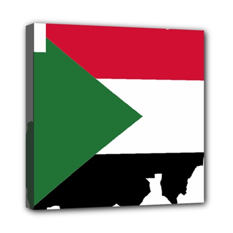 Sudan Flag Map Geography Outline Mini Canvas 8  X 8  (stretched) by Sapixe