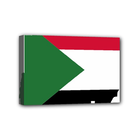 Sudan Flag Map Geography Outline Mini Canvas 6  X 4  (stretched) by Sapixe