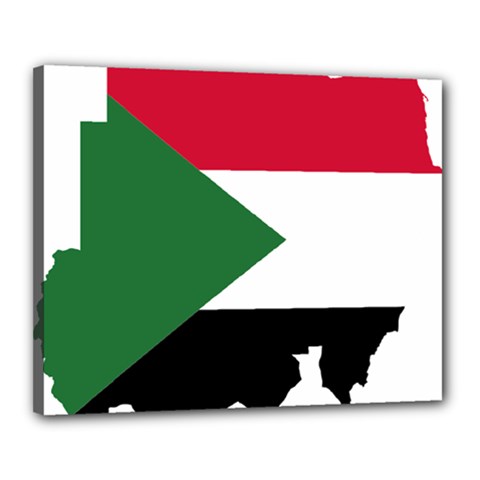 Sudan Flag Map Geography Outline Canvas 20  X 16  (stretched) by Sapixe