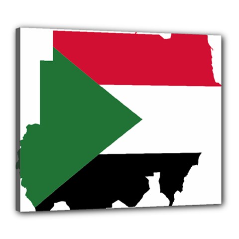 Sudan Flag Map Geography Outline Canvas 24  X 20  (stretched) by Sapixe