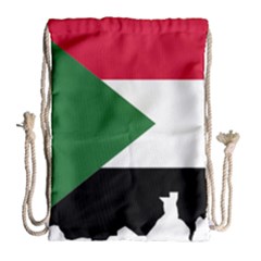 Sudan Flag Map Geography Outline Drawstring Bag (large) by Sapixe