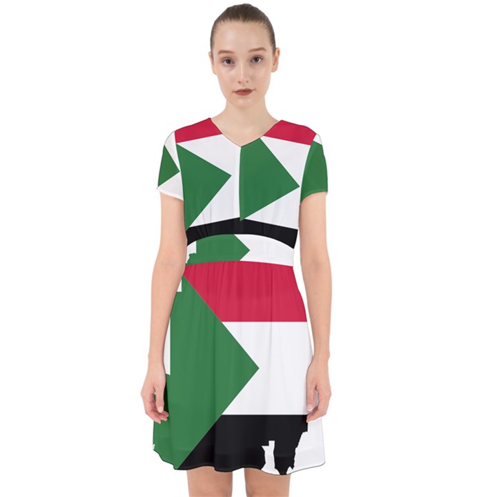 Sudan Flag Map Geography Outline Adorable in Chiffon Dress