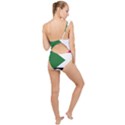 Sudan Flag Map Geography Outline Frilly One Shoulder Swimsuit View2