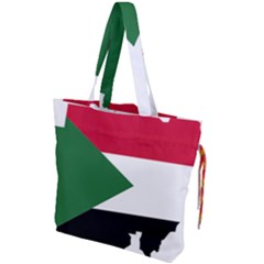 Sudan Flag Map Geography Outline Drawstring Tote Bag by Sapixe