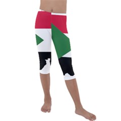 Sudan Flag Map Geography Outline Kids  Lightweight Velour Capri Leggings  by Sapixe