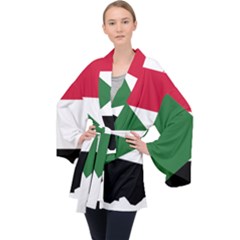 Sudan Flag Map Geography Outline Velvet Kimono Robe by Sapixe