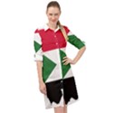 Sudan Flag Map Geography Outline Long Sleeve Mini Shirt Dress View1