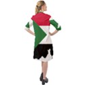 Sudan Flag Map Geography Outline Long Sleeve Mini Shirt Dress View2