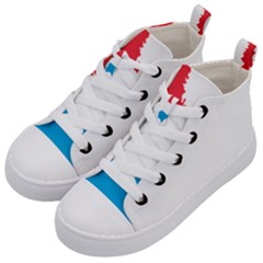 Luxembourg Country Europe Flag Kids  Mid-top Canvas Sneakers by Sapixe