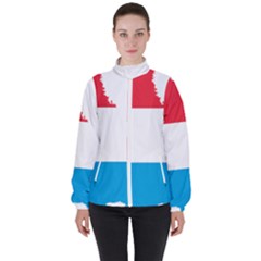 Luxembourg Country Europe Flag Women s High Neck Windbreaker by Sapixe