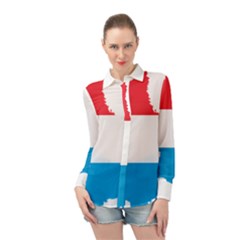 Luxembourg Country Europe Flag Long Sleeve Chiffon Shirt