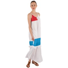 Luxembourg Country Europe Flag Cami Maxi Ruffle Chiffon Dress