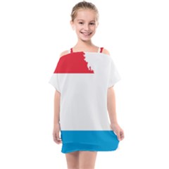 Luxembourg Country Europe Flag Kids  One Piece Chiffon Dress