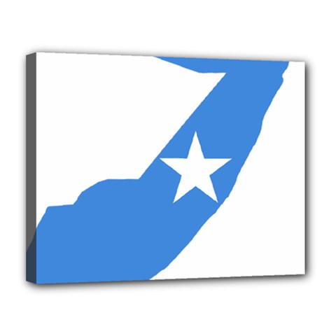 Somalia Flag Map Geography Outline Canvas 14  X 11  (stretched) by Sapixe