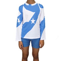 Somalia Flag Map Geography Outline Kids  Long Sleeve Swimwear by Sapixe