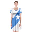 Somalia Flag Map Geography Outline Short Sleeve V-neck Flare Dress View1