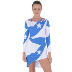 Somalia Flag Map Geography Outline Asymmetric Cut-out Shift Dress by Sapixe