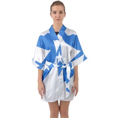 Somalia Flag Map Geography Outline Quarter Sleeve Kimono Robe by Sapixe