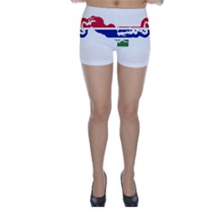 Gambia Flag Map Geography Outline Skinny Shorts by Sapixe