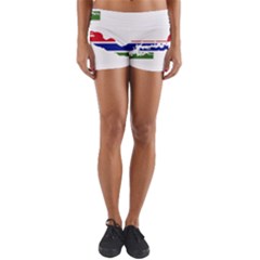 Gambia Flag Map Geography Outline Yoga Shorts by Sapixe