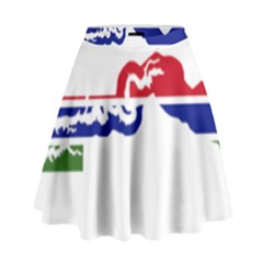 Gambia Flag Map Geography Outline High Waist Skirt by Sapixe