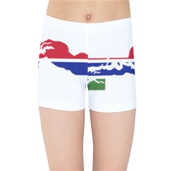 Gambia Flag Map Geography Outline Kids  Sports Shorts by Sapixe