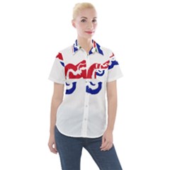 Gambia Flag Map Geography Outline Women s Short Sleeve Pocket Shirt