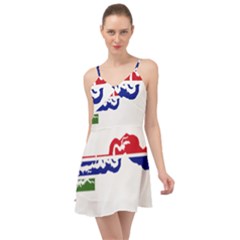 Gambia Flag Map Geography Outline Summer Time Chiffon Dress by Sapixe