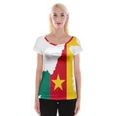 Cameroon Flag Map Geography Cap Sleeve Top