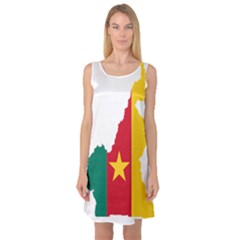 Cameroon Flag Map Geography Sleeveless Satin Nightdress by Sapixe