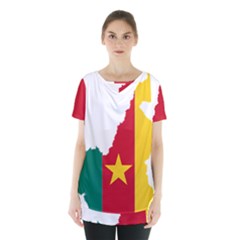 Cameroon Flag Map Geography Skirt Hem Sports Top by Sapixe