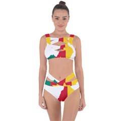 Cameroon Flag Map Geography Bandaged Up Bikini Set  by Sapixe