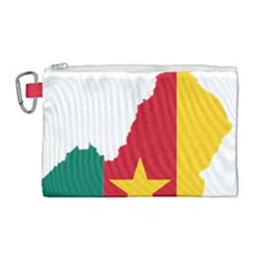 Cameroon Flag Map Geography Canvas Cosmetic Bag (large) by Sapixe