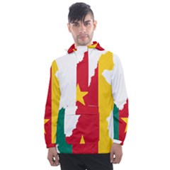 Cameroon Flag Map Geography Men s Front Pocket Pullover Windbreaker