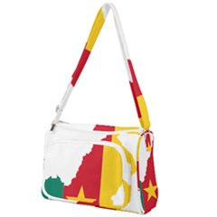 Cameroon Flag Map Geography Front Pocket Crossbody Bag by Sapixe