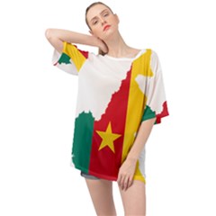 Cameroon Flag Map Geography Oversized Chiffon Top