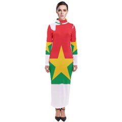 Burkina Faso Flag Map Geography Turtleneck Maxi Dress by Sapixe