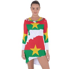 Burkina Faso Flag Map Geography Asymmetric Cut-out Shift Dress by Sapixe