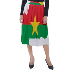 Burkina Faso Flag Map Geography Classic Velour Midi Skirt  by Sapixe