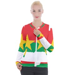 Burkina Faso Flag Map Geography Casual Zip Up Jacket by Sapixe